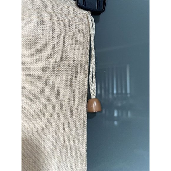 Alima Logo Beige Drawstring Linen Dustbag Sandal Heel Flats Shoe Cover 8.25 x 14 - Picture 2 of 3